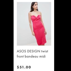 ⚡️NWT Strapless Hot Pink Dress (sz 6)⚡️